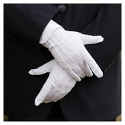 SGACAI Unisex Durable Polyester Formal Gloves, White, 23cm x 8cm